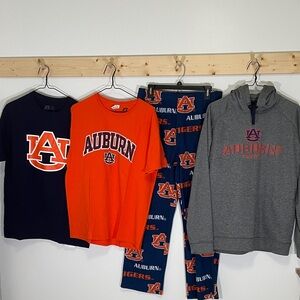 Auburn fan pack. Tee shirt, hoodie, fleece pants